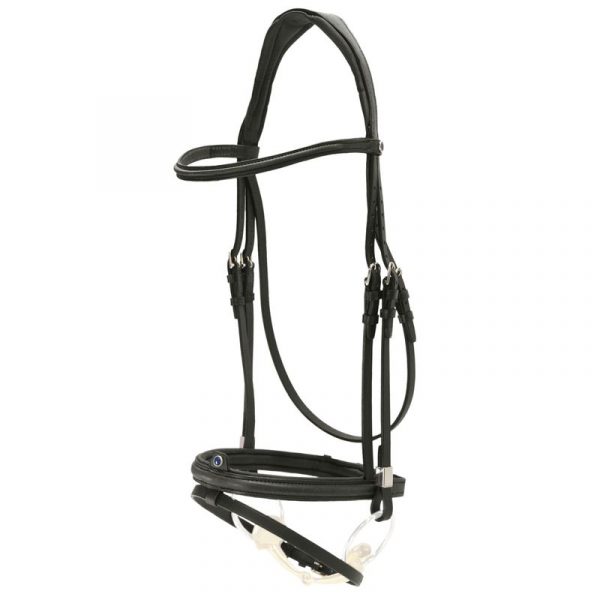 Stubben 2700 Pro-Jump Combination Snaffle Bridle: Black