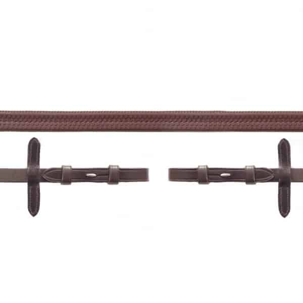 Schockemohle-Rubber-Reins-With-Hook-And-Stud-Fastening-Brown-1